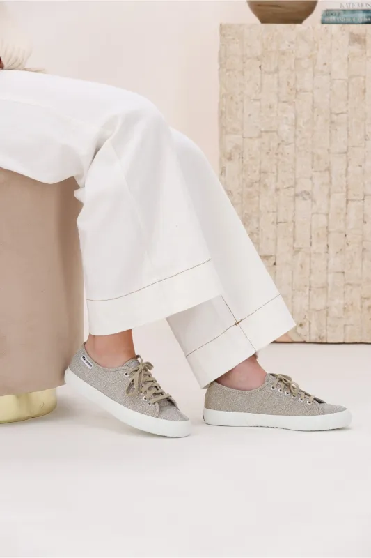 Superga Jersey Lame Leggera Platinum sold by Shine On