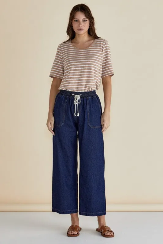 Betty Basics Drapey Denim Jogger Sapphire sold by Shine On