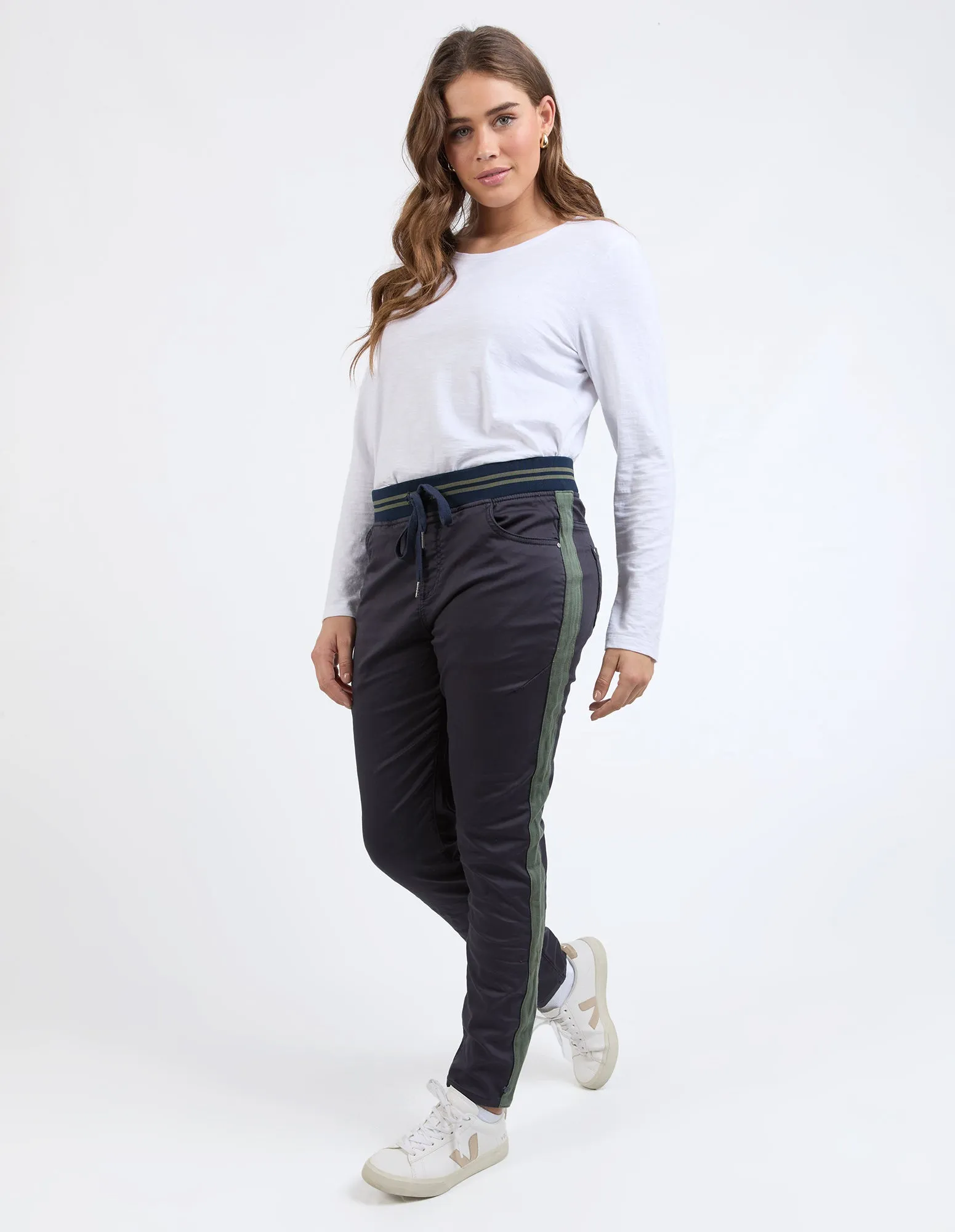 Elm Margo Jogger With Side Tape Navy With Khaki Tape sold by Shine On product image thumbnail 3