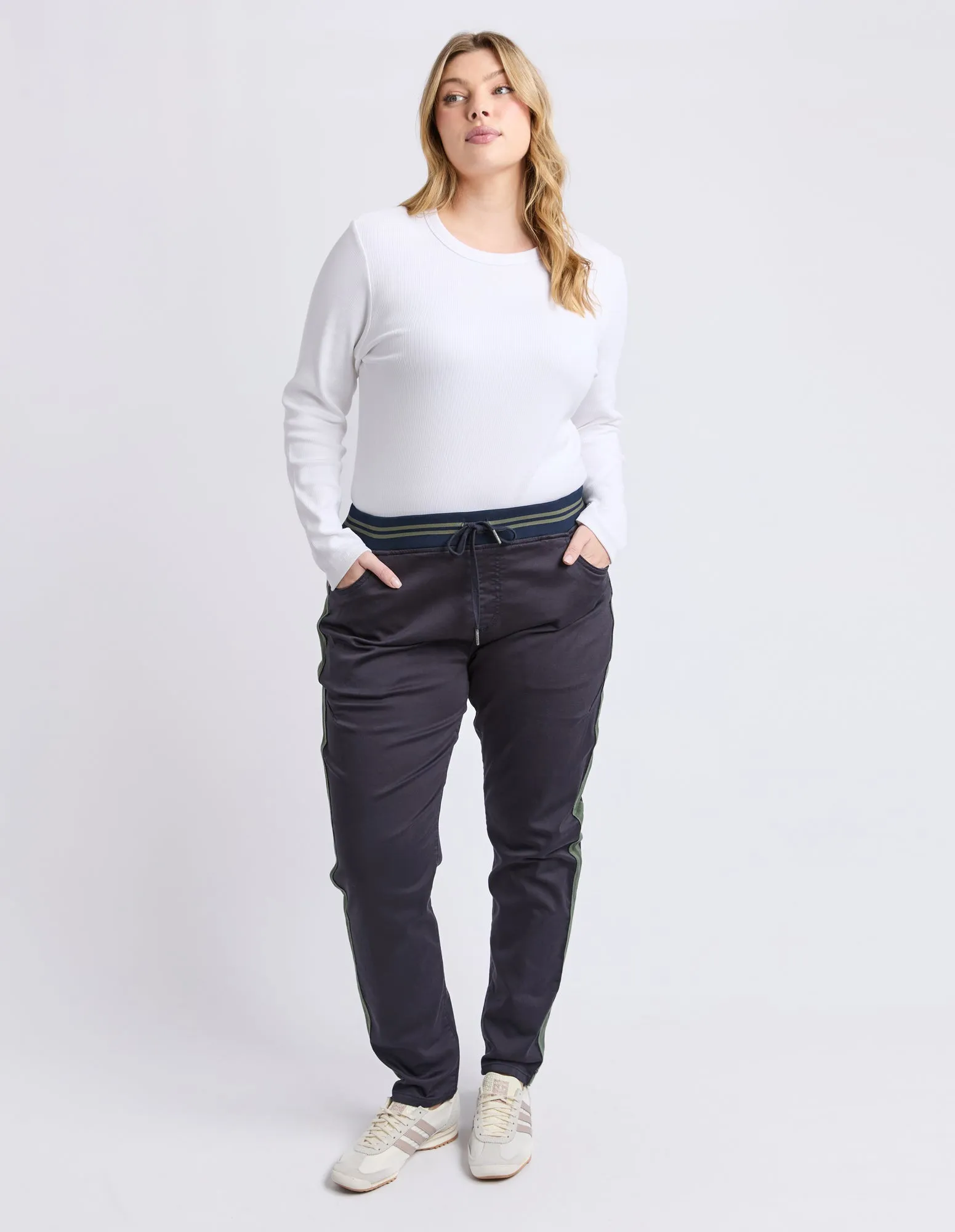 Elm Margo Jogger With Side Tape Navy With Khaki Tape sold by Shine On product image thumbnail 4