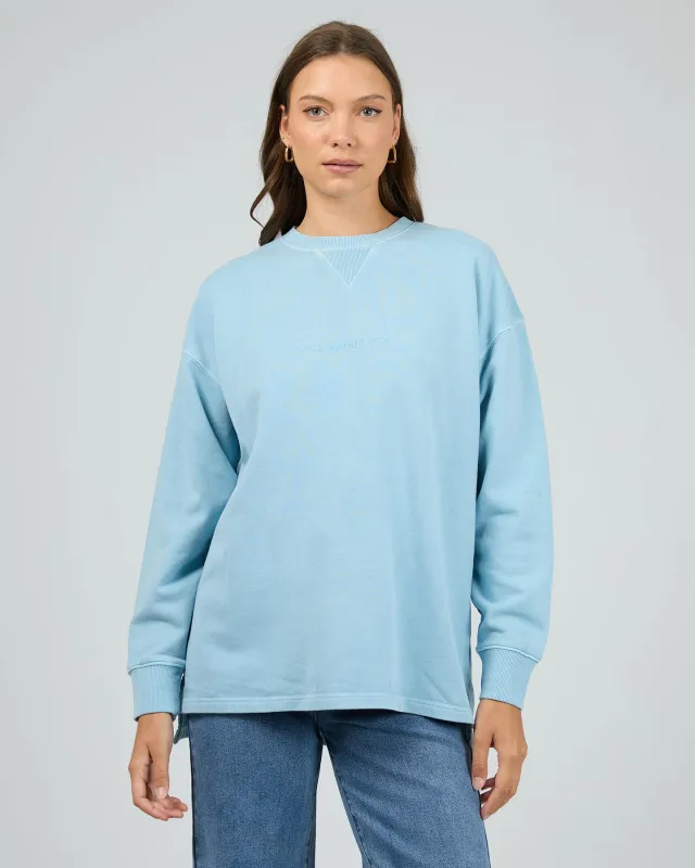 All About Eve AAE Washed Relaxed Crew Vintage Blue sold by Shine On