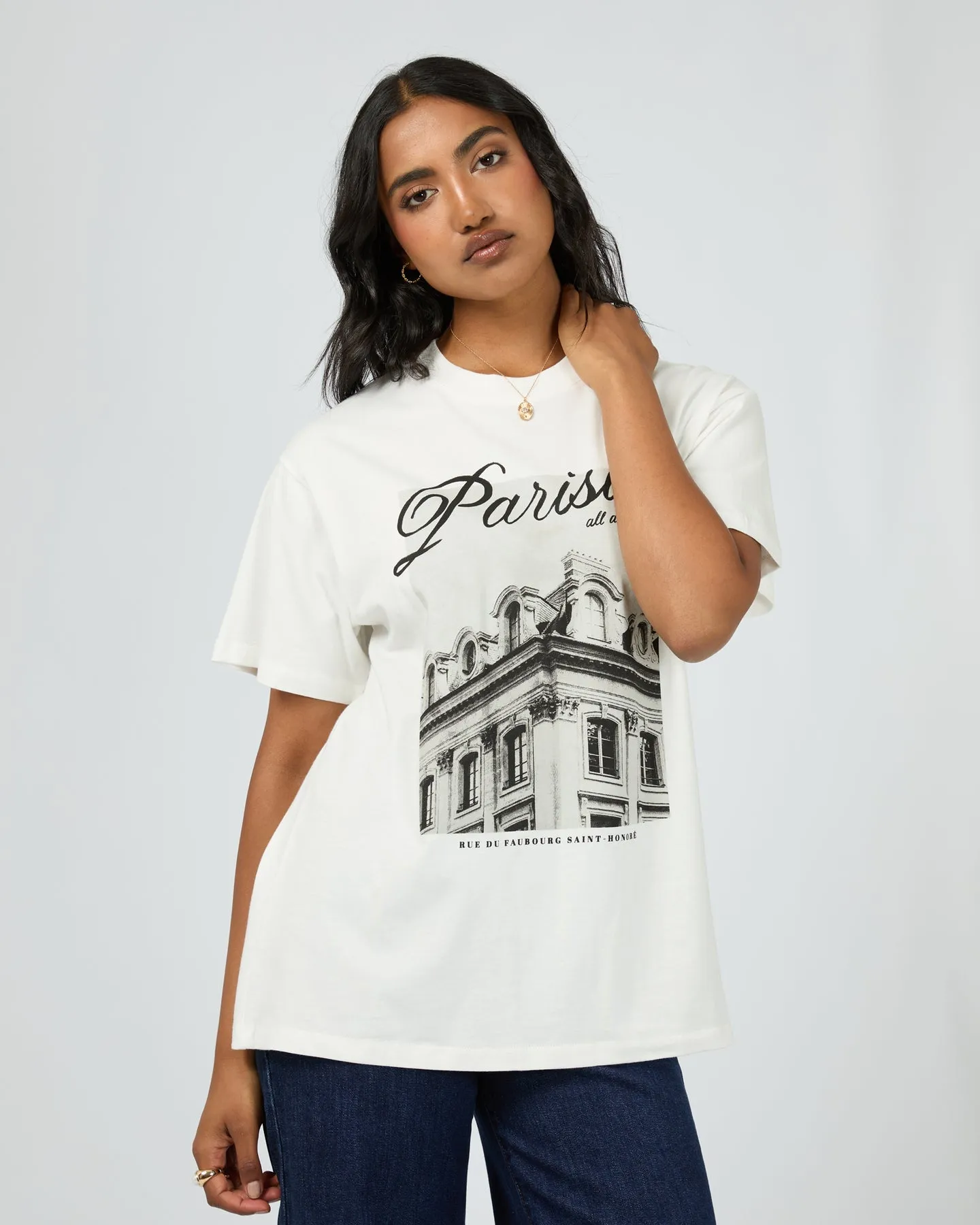 All About Eve Parisien Oversized Tee Vintage White sold by Shine On