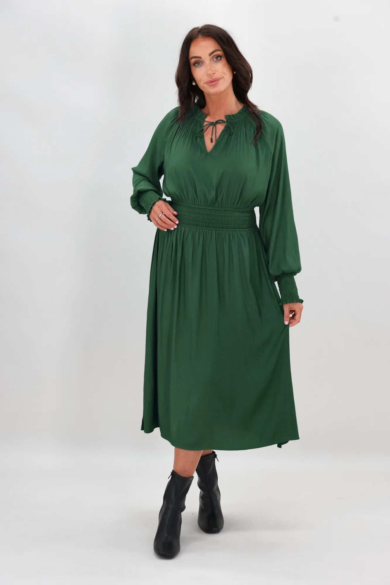 Gloss The Label Mel Shirred Waistband Dress Green sold by Shine On product image thumbnail 2