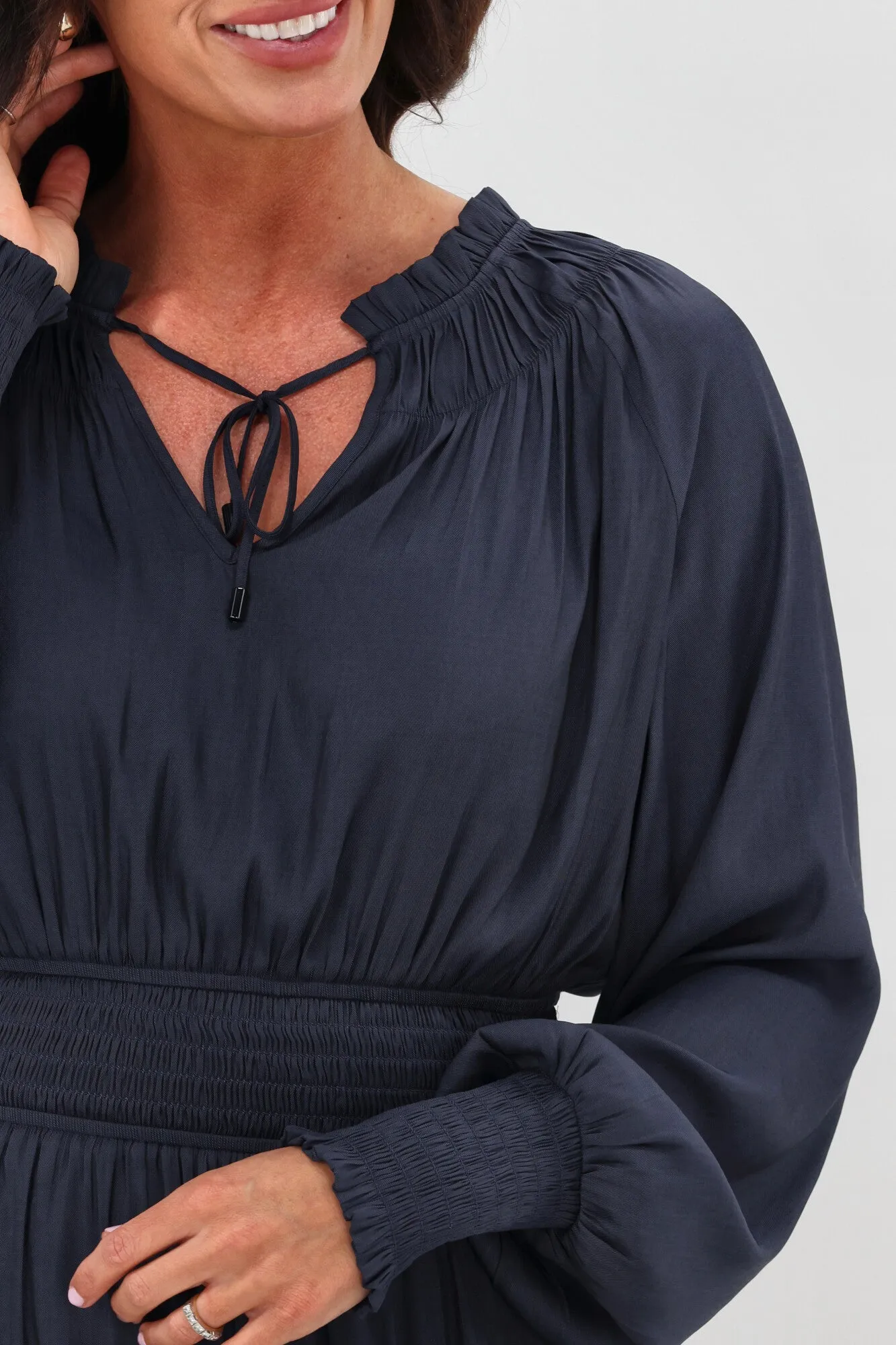 Gloss The Label Mel Shirred Waistband Dress Midnight sold by Shine On product image thumbnail 5