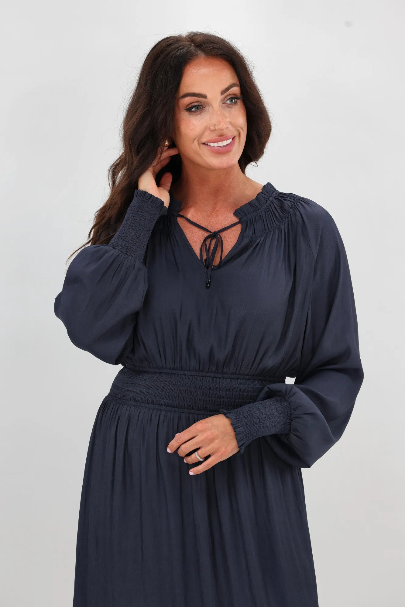 Gloss The Label Mel Shirred Waistband Dress Midnight sold by Shine On product image thumbnail 3