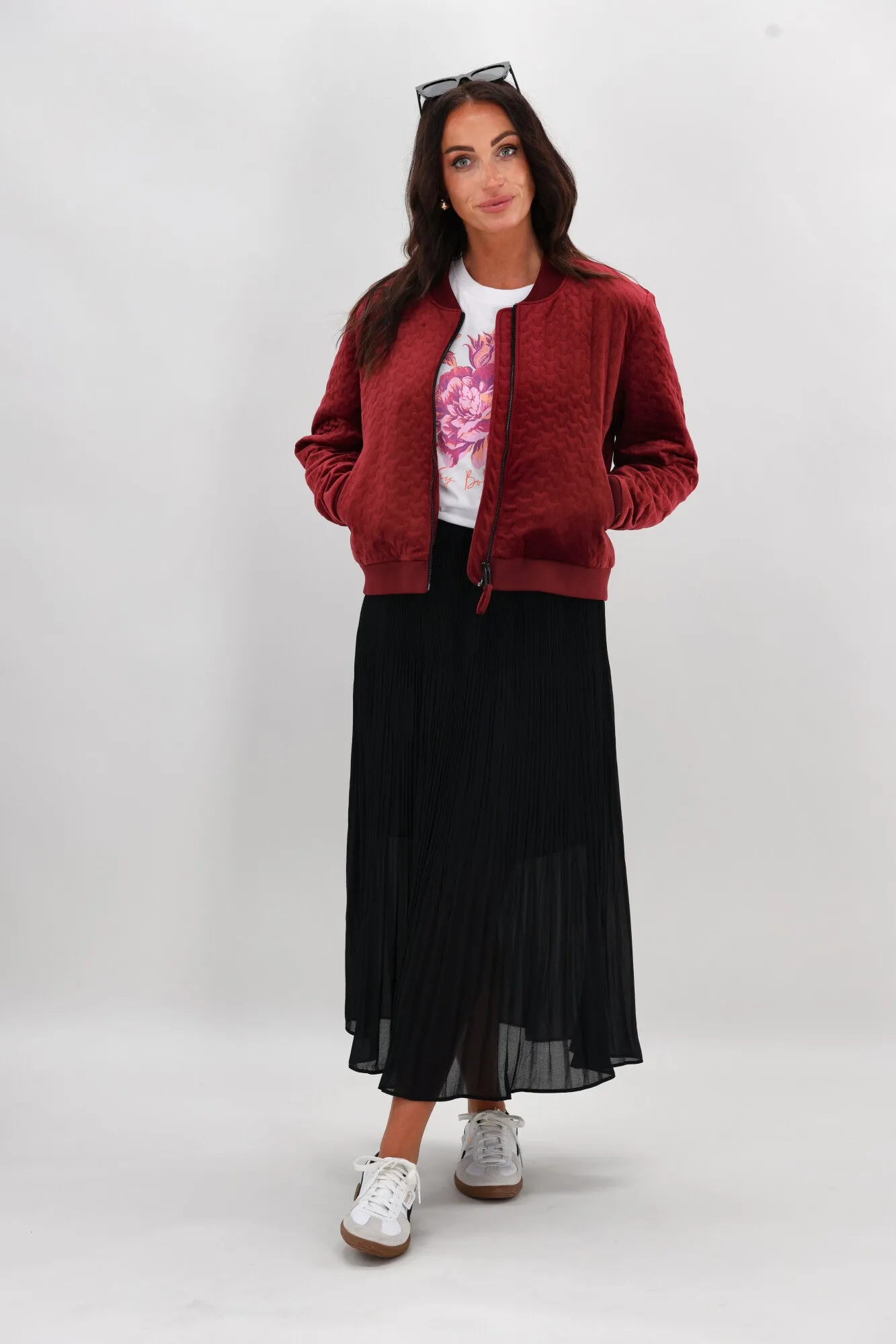 Gloss The Label Lula Variagated Pleated Skirt Black sold by Shine On product image thumbnail 3