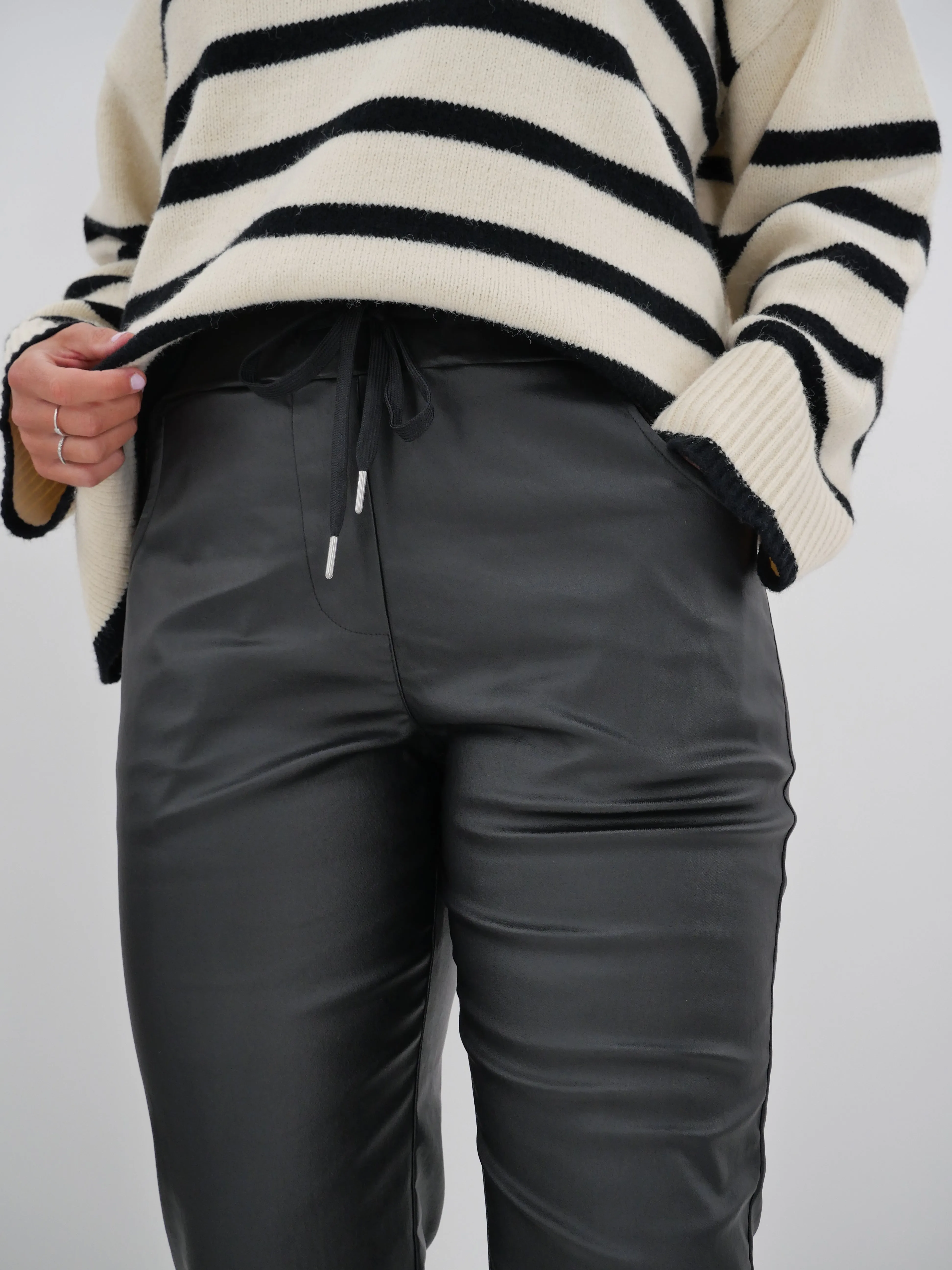 Shine On Label Laurent Coated Jogger Black sold by Shine On product image thumbnail 4