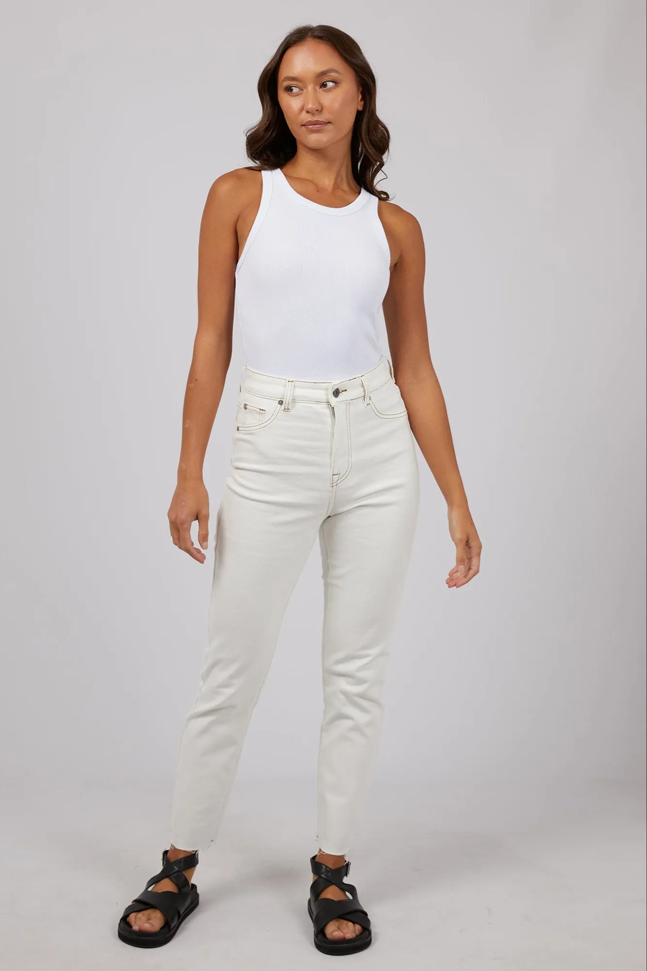 Silent Theory Monica Mom Comfort Jean Vintage White sold by Shine On