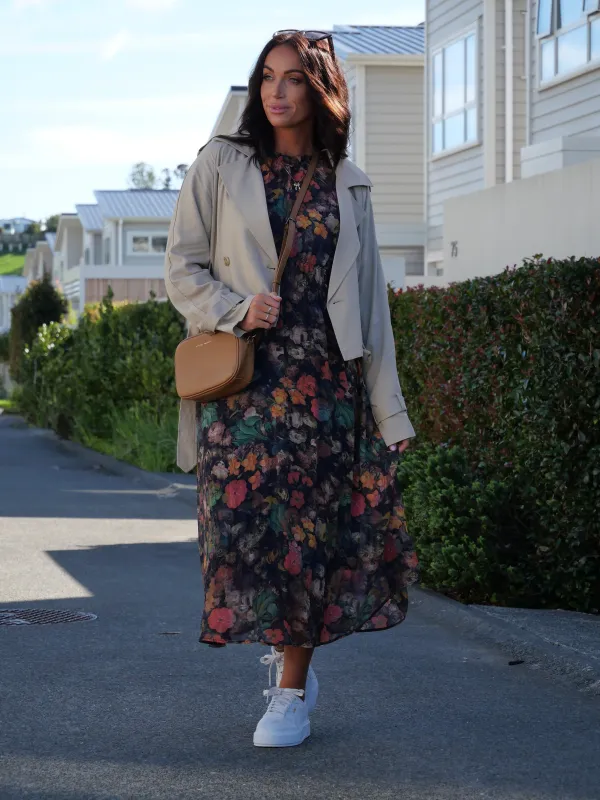 Gloss The Label Zakaii Shirred Detail Dress Floral Print sold by Shine On