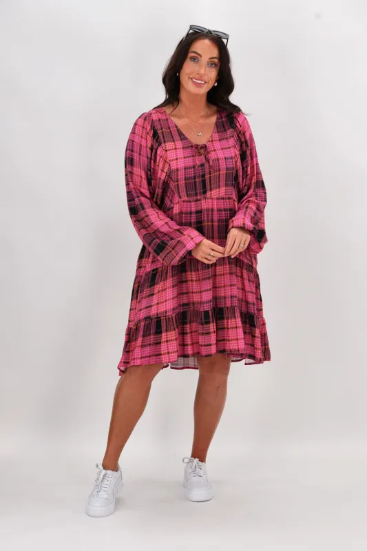 Sunday Boho Neale Dress Pink Gingham sold by Shine On