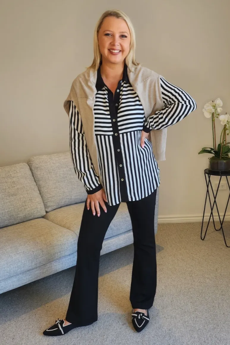 Threadz Emmie Shirt Black/White sold by Shine On