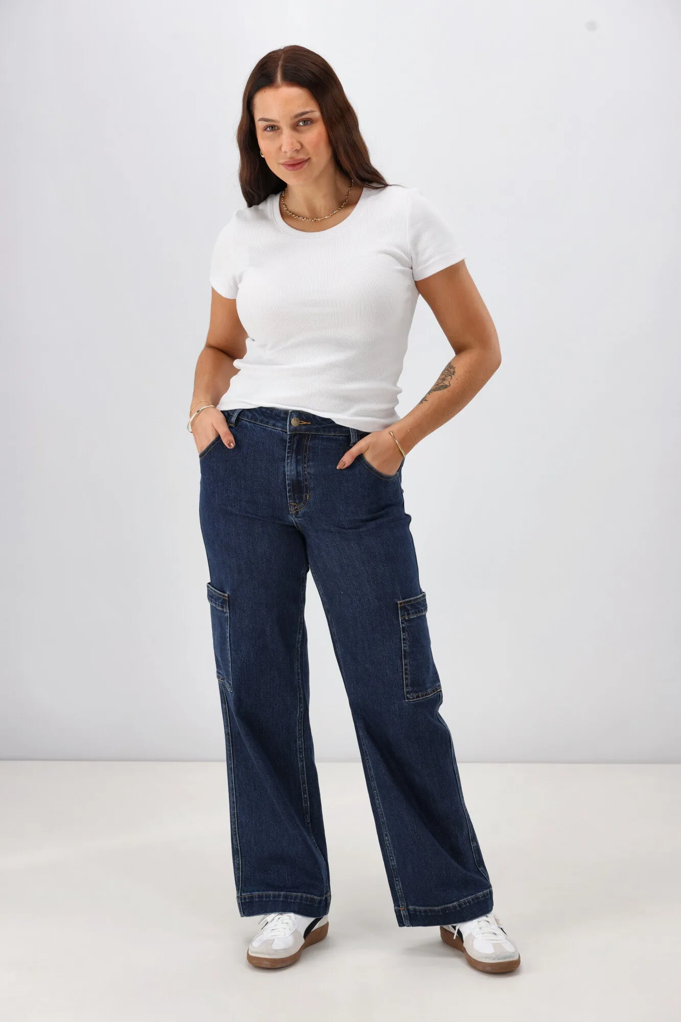 Shine On Label Romeo Cargo Pocket Jean Dark Indigo sold by Shine On product image thumbnail 5