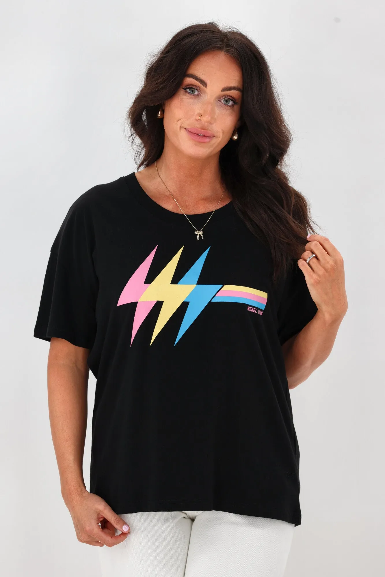 Rebel Club High Voltage Tee Black sold by Shine On product image thumbnail 2