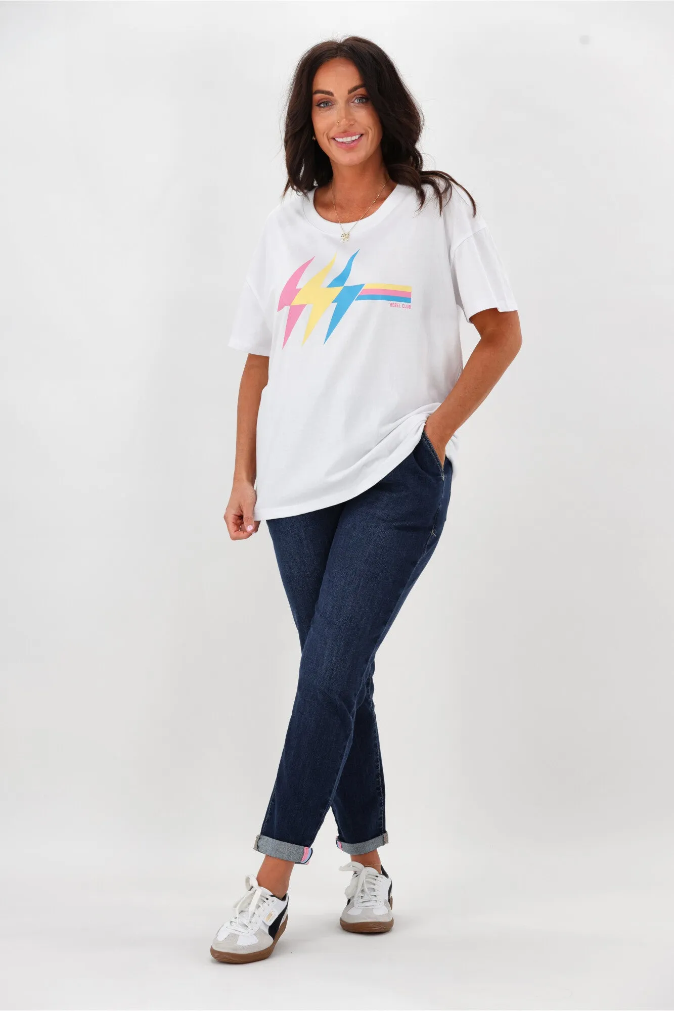 Rebel Club High Voltage Tee White sold by Shine On product image thumbnail 5