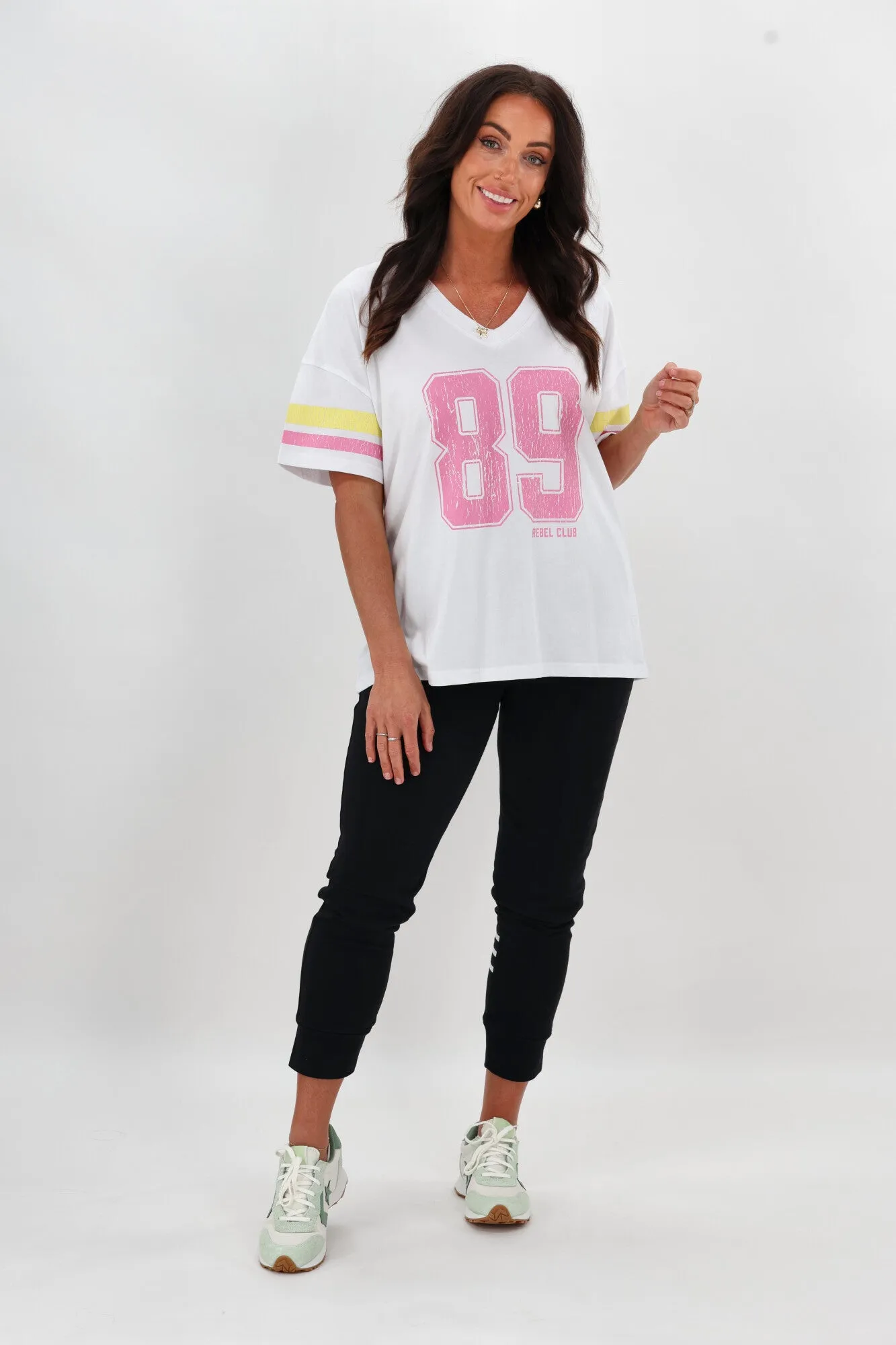 Rebel Club College V Neck Tee White sold by Shine On product image thumbnail 3