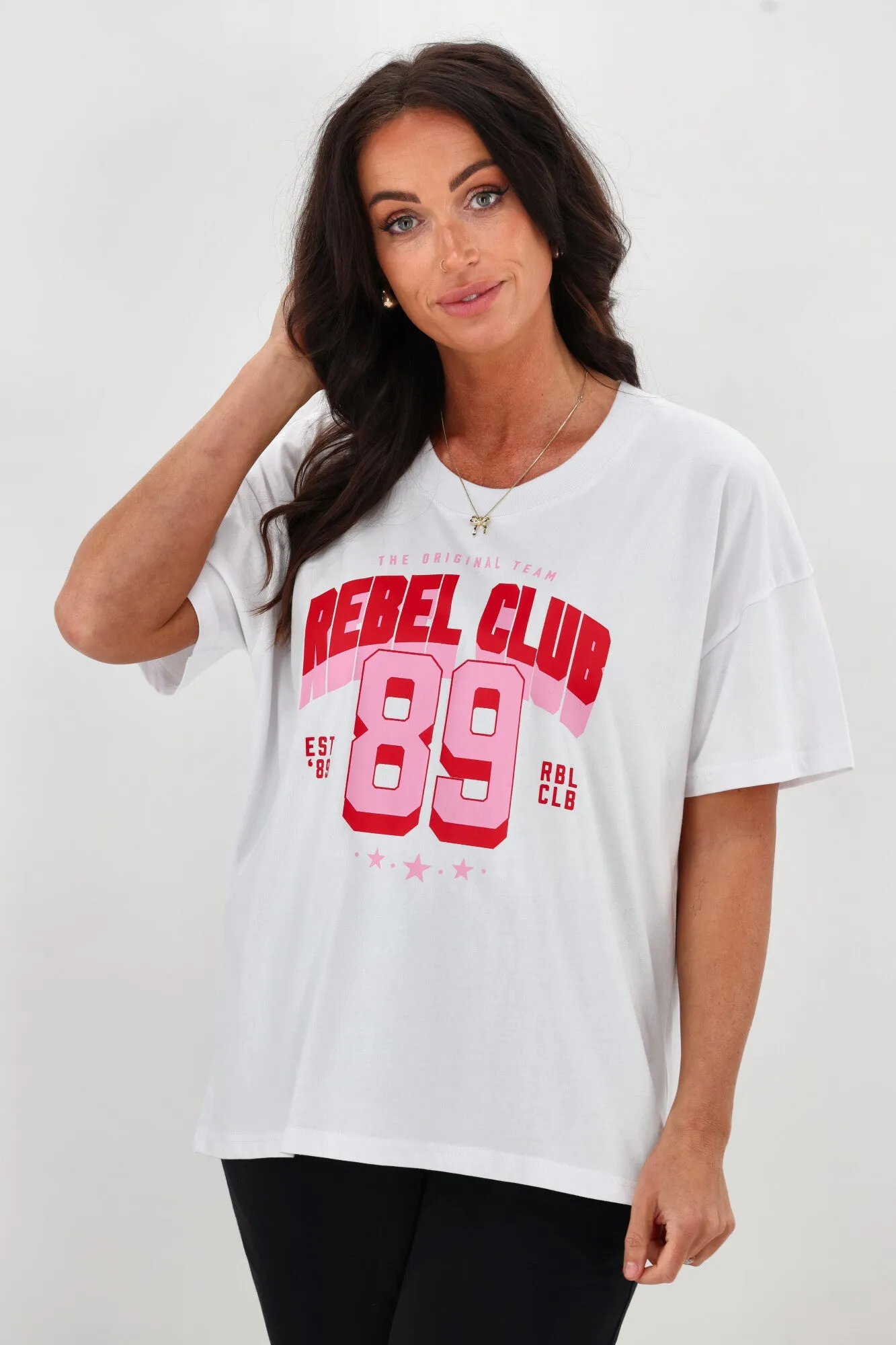 Rebel Club Varsity Tee Red White sold by Shine On product image thumbnail 2