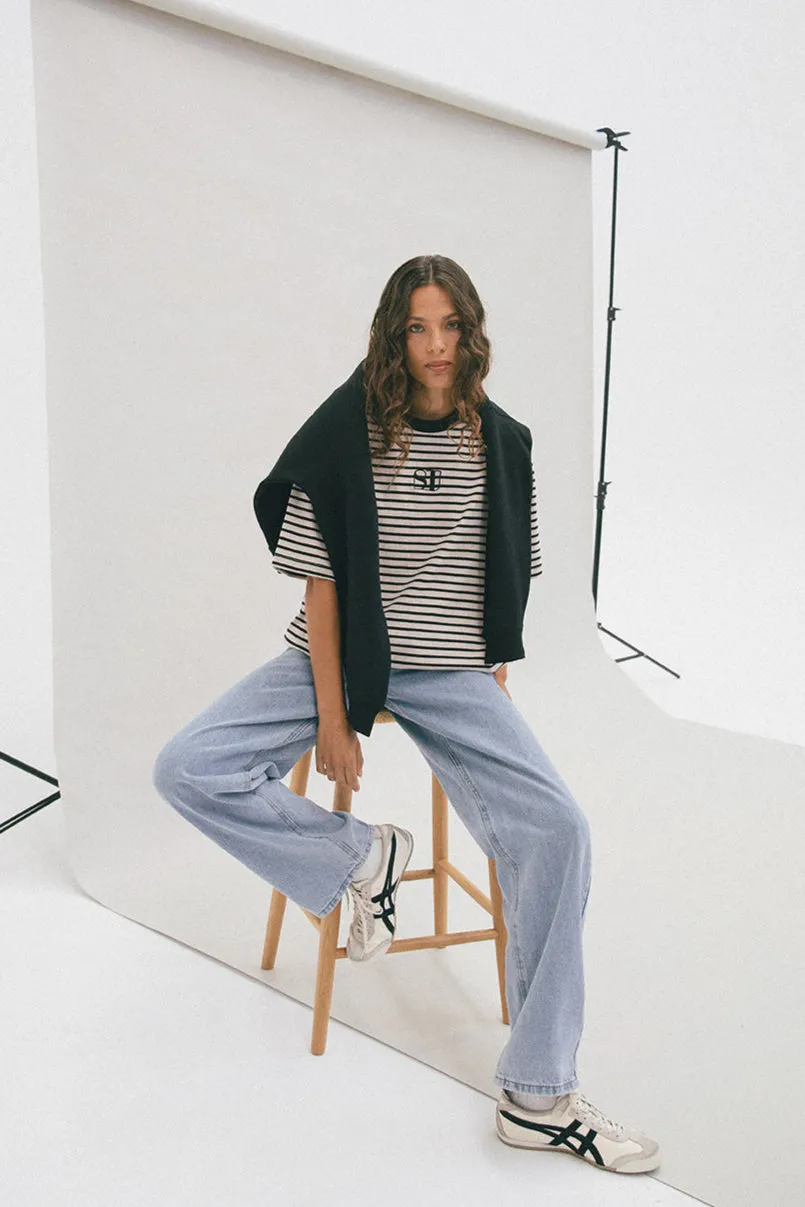 Silent Theory Silent Stripe S/S Tee Black sold by Shine On