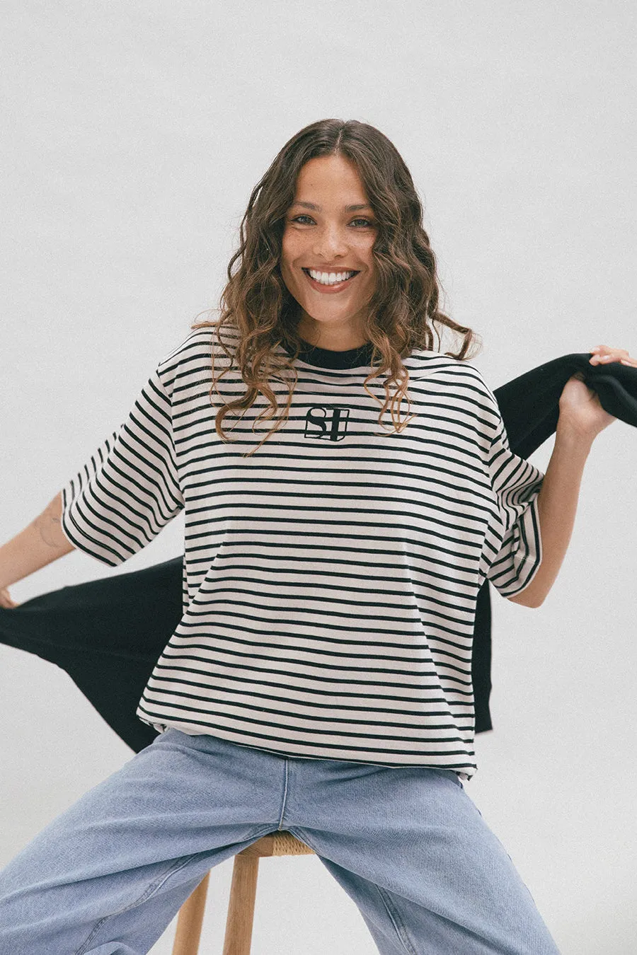 Silent Theory Silent Stripe S/S Tee Black sold by Shine On product image thumbnail 2