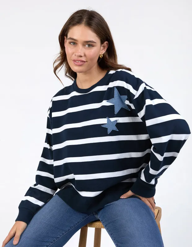 Elm Galaxy Crew Navy White Stripe sold by Shine On