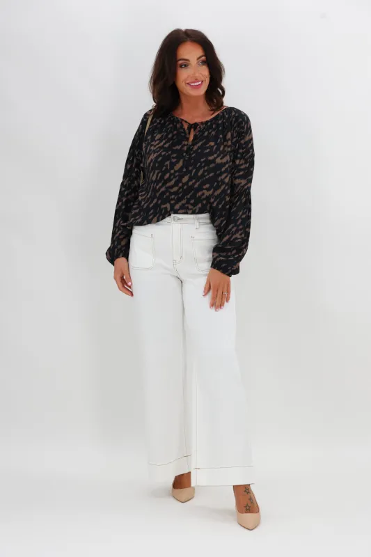 Gloss The Label Harley Batwing Top Abstract Animal sold by Shine On