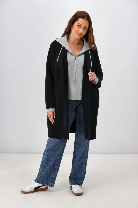 Shine On Label Unity Jacket with Detachable Hood & Zip Insert Black with Grey sold by Shine On