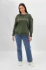 Foxwood Simplified Metallic Crew Olive With Pink sold by Shine On