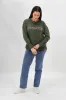 Foxwood Simplified Metallic Crew Olive With Pink sold by Shine On