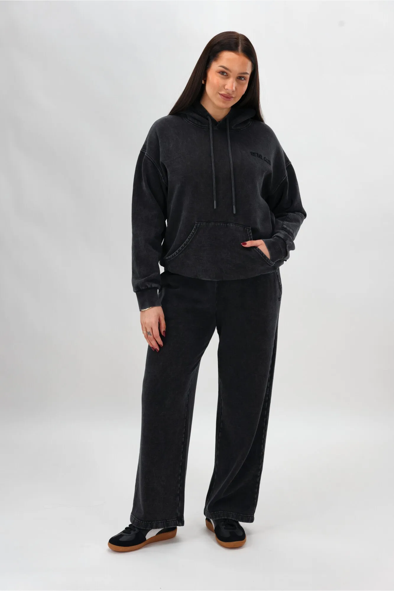 Rebel Club Flock Flower Hoodie Black Wash sold by Shine On product image thumbnail 2