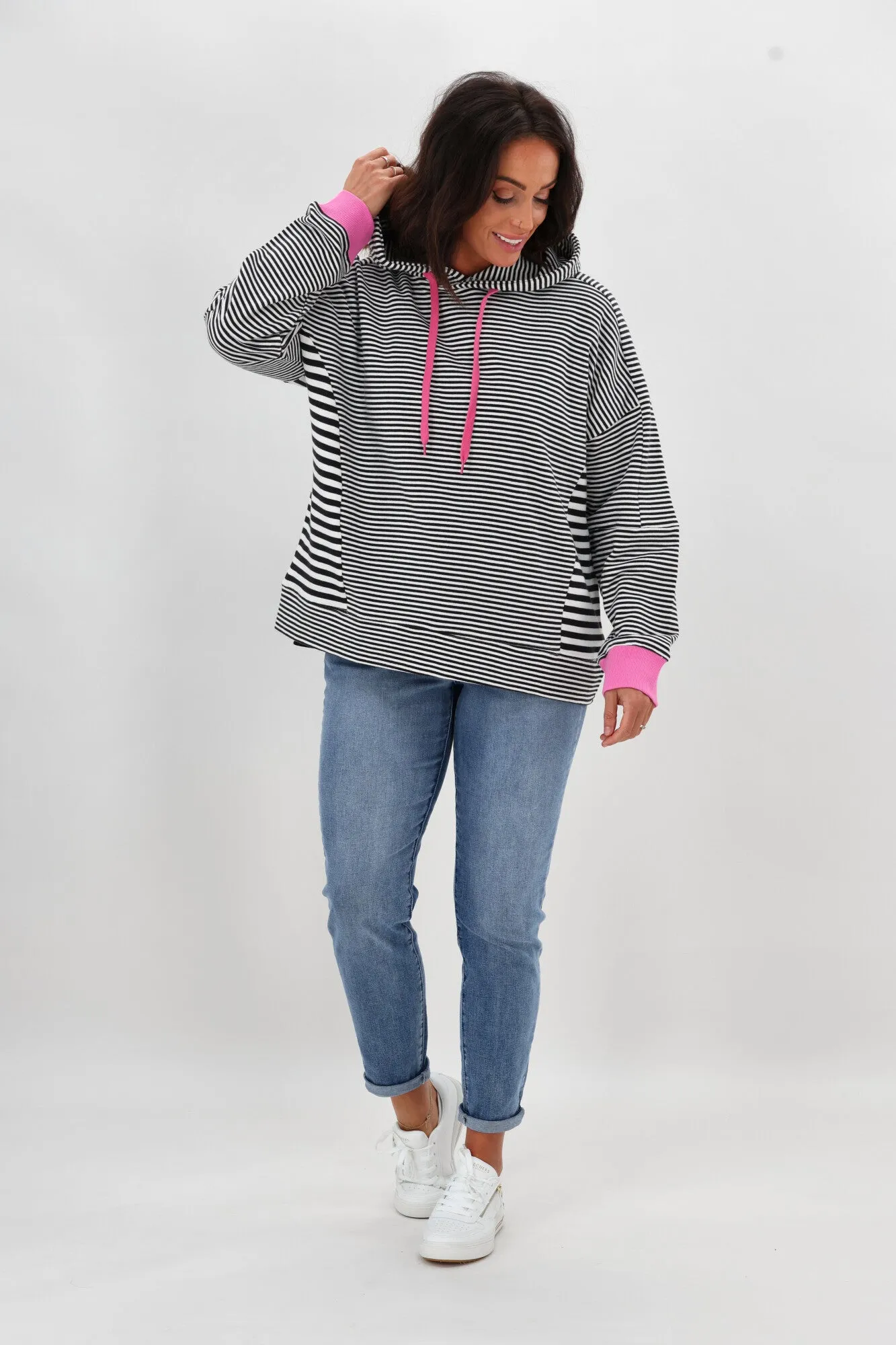 Rebel Club Lucy Striped Hoodie Black sold by Shine On product image thumbnail 4