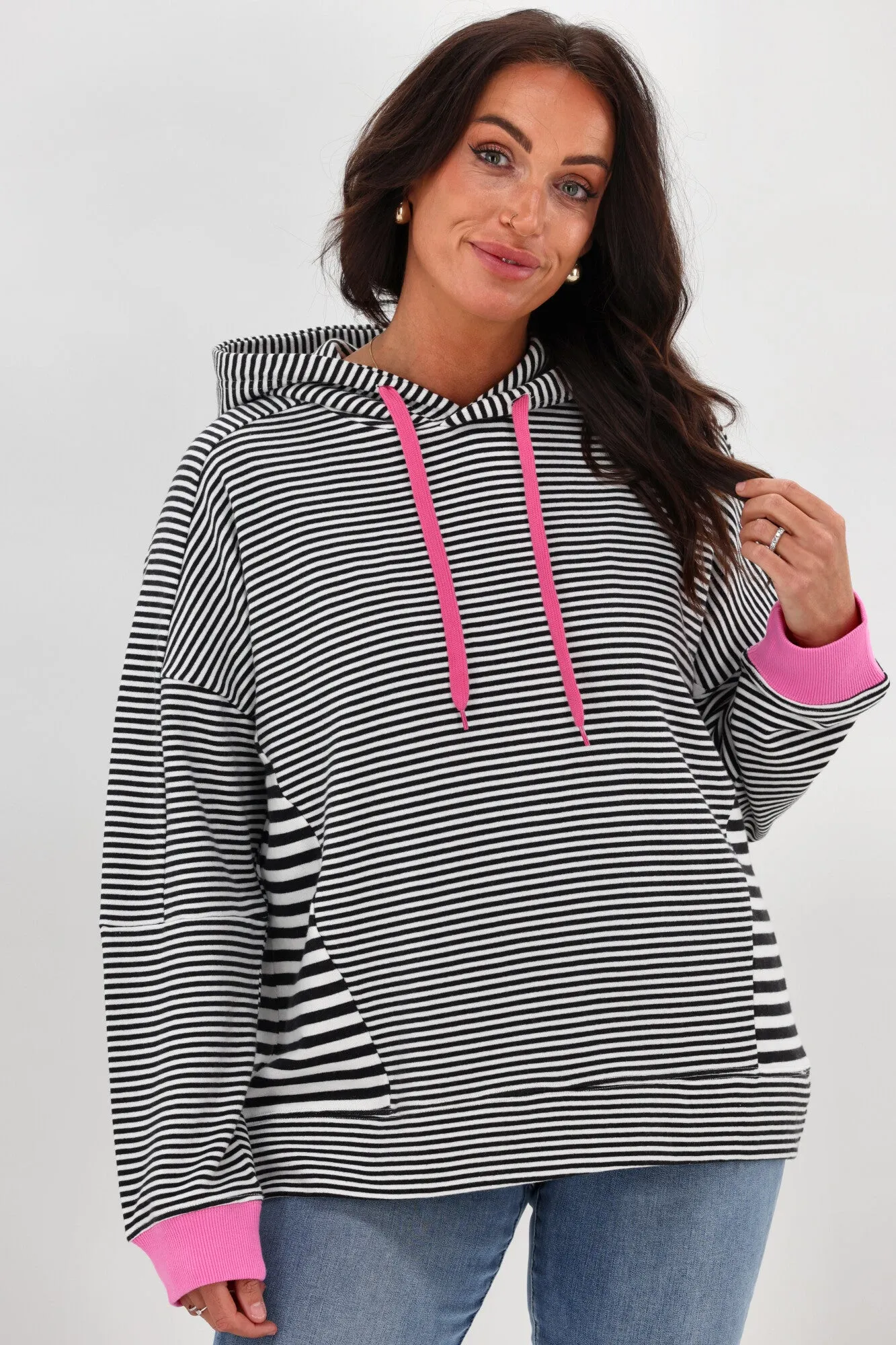 Rebel Club Lucy Striped Hoodie Black sold by Shine On product image thumbnail 3