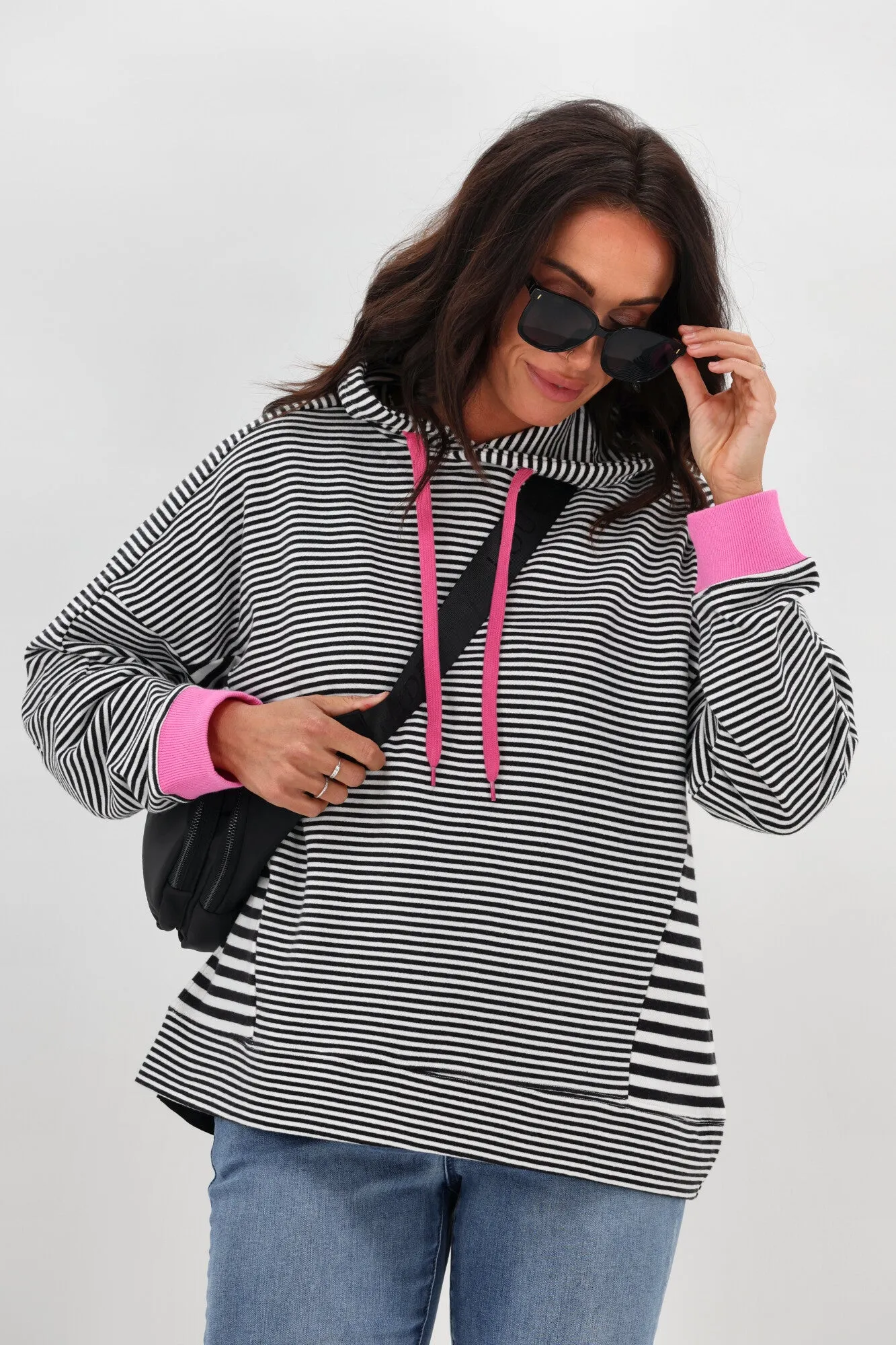 Rebel Club Lucy Striped Hoodie Black sold by Shine On product image thumbnail 2