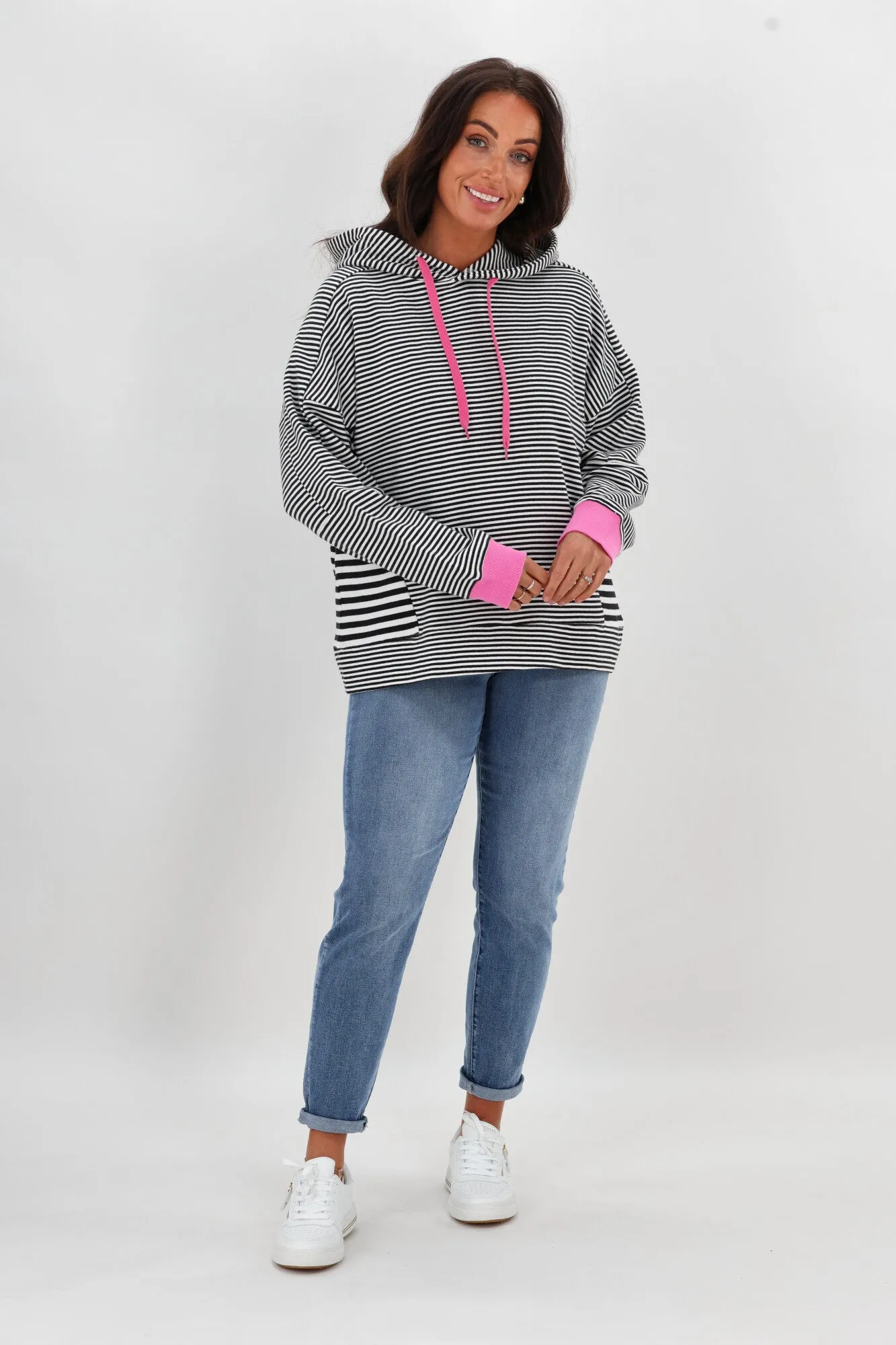 Rebel Club Lucy Striped Hoodie Black sold by Shine On