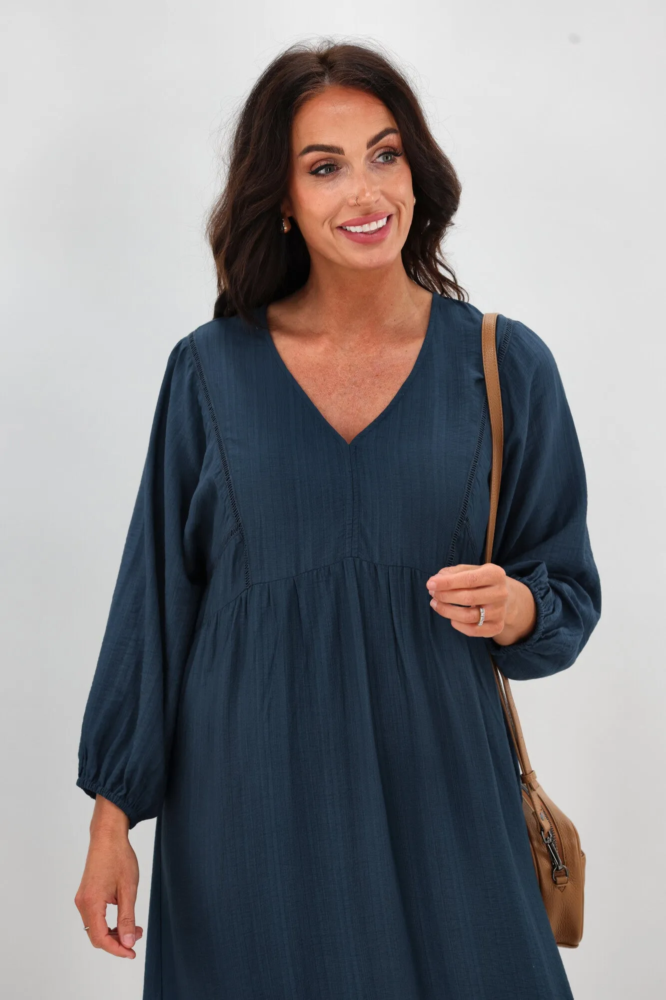 Sunday Boho Rachel Empire Seam Midi Dress Peacock Blue sold by Shine On product image thumbnail 3