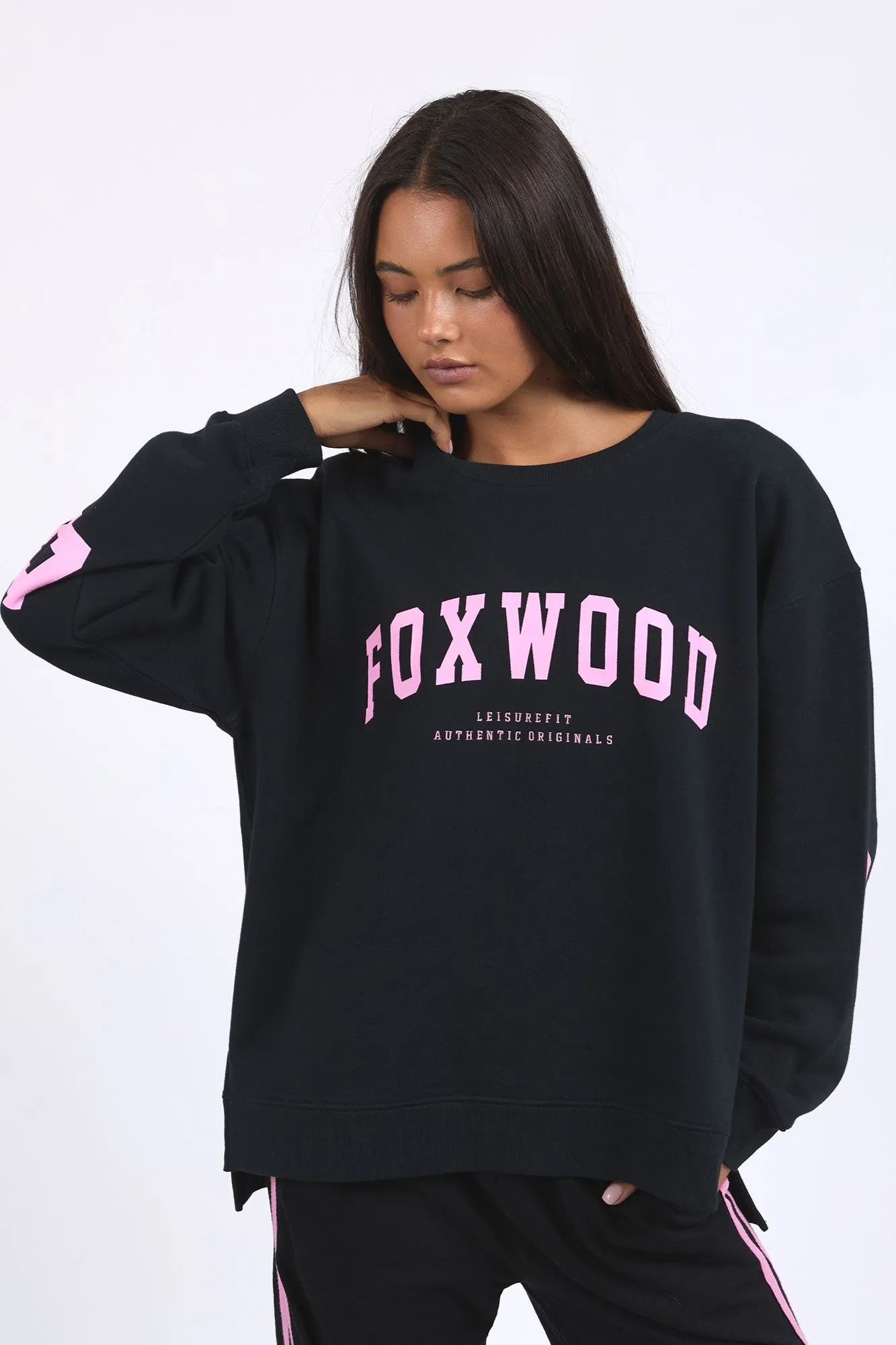 Foxwood Interval Crew Black W/ Neon Pink sold by Shine On product image thumbnail 2