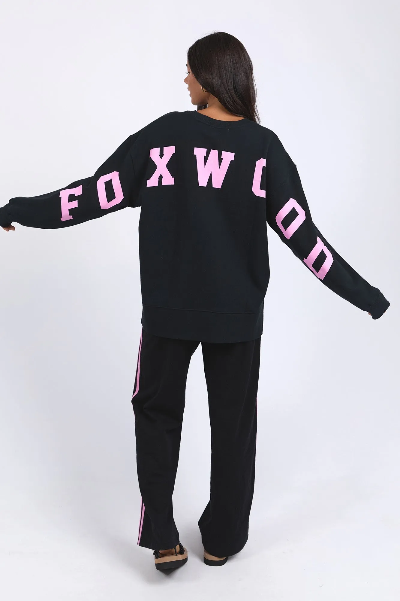 Foxwood Interval Crew Black W/ Neon Pink sold by Shine On
