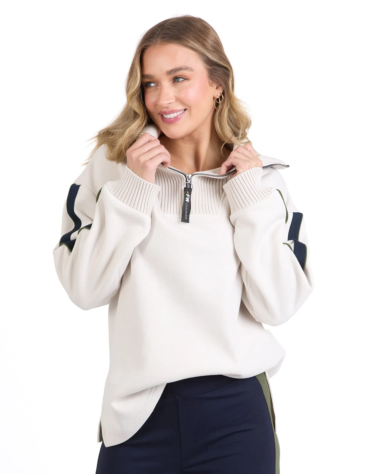 Foxwood Knit Collar Crew Bone sold by Shine On product image thumbnail 3