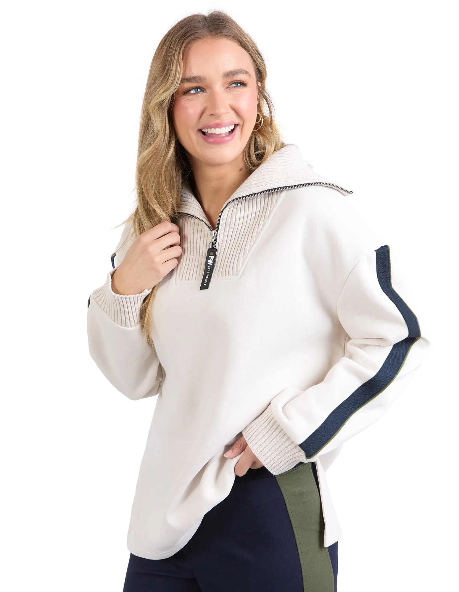 Foxwood Knit Collar Crew Bone sold by Shine On product image thumbnail 4