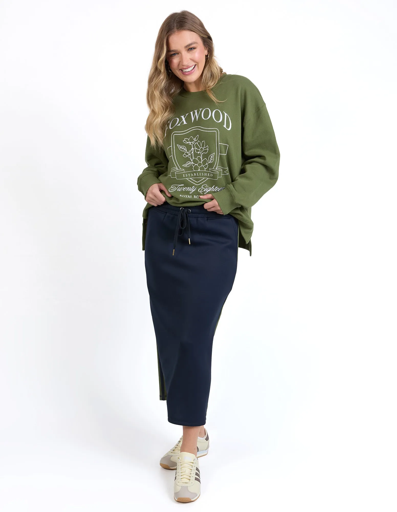 Foxwood Juno Skirt Navy With Green sold by Shine On product image thumbnail 3