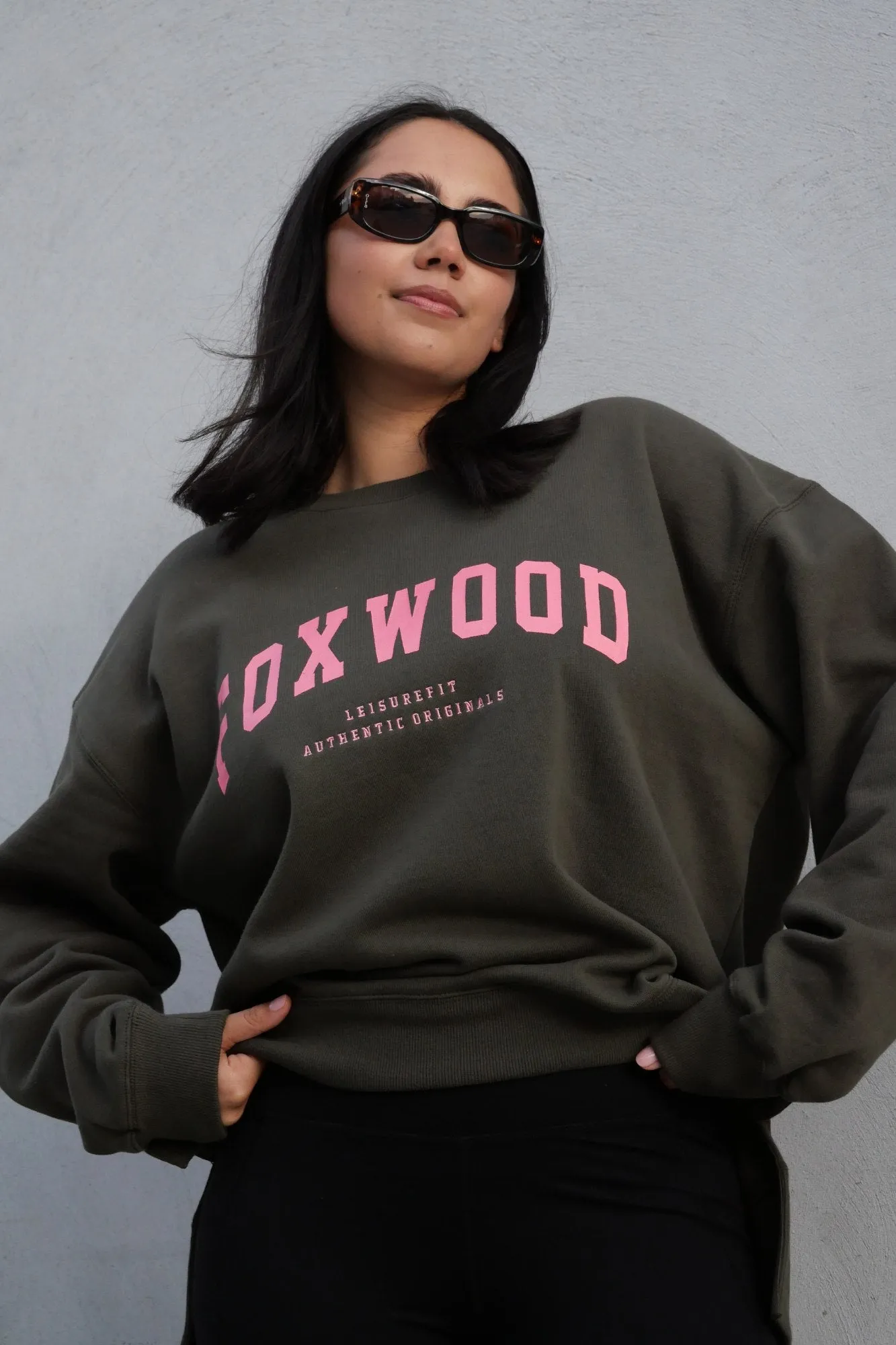 Foxwood Interval Crew Dark Khaki with Coral sold by Shine On product image thumbnail 2