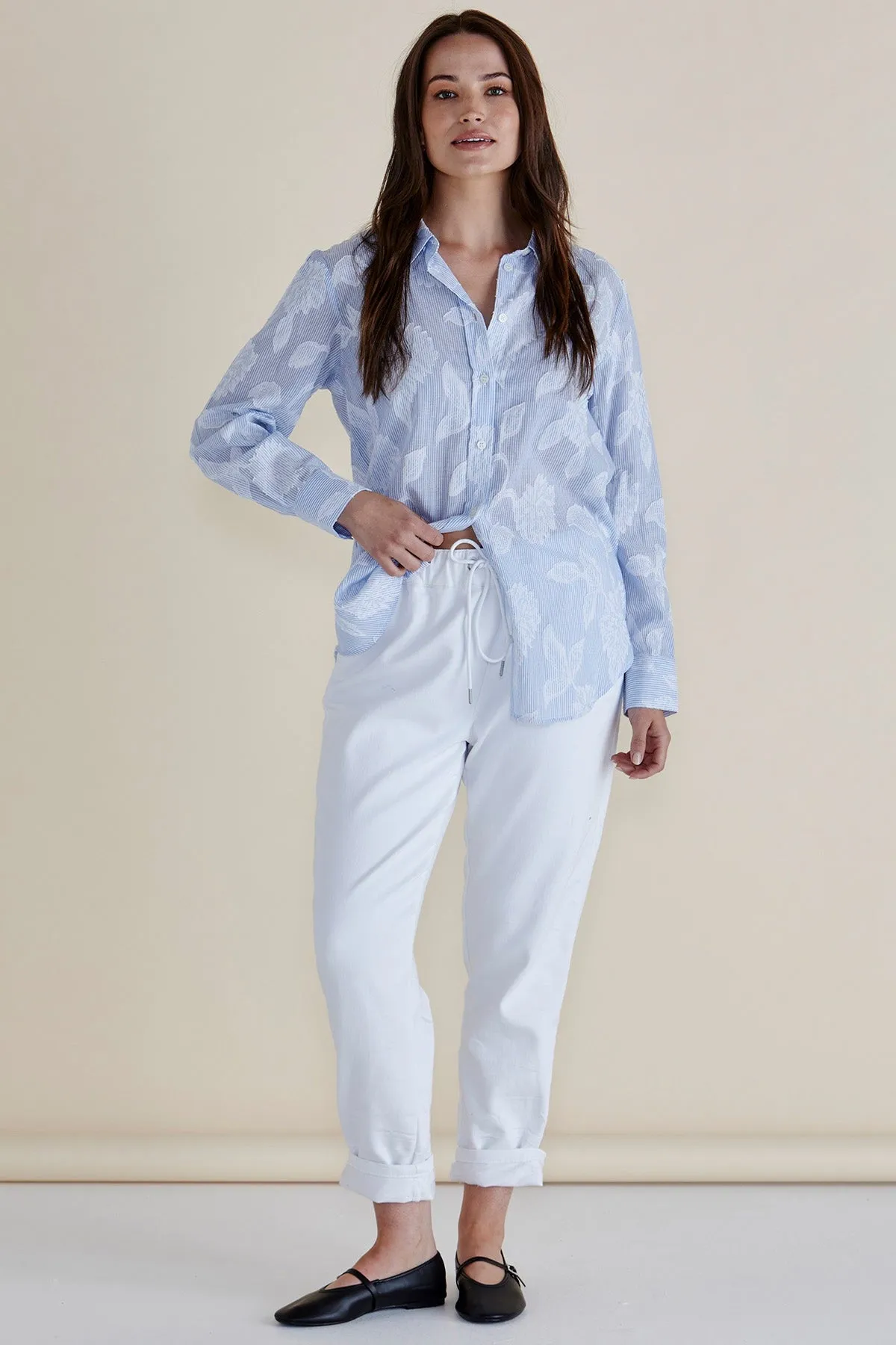 Betty Basics Lace Stripe Shirt Lace Floral sold by Shine On product image thumbnail 4