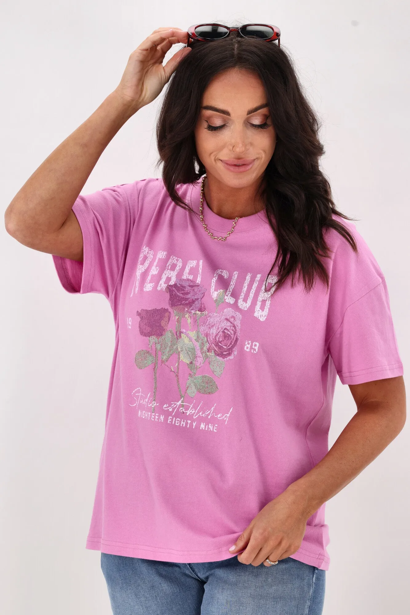 Rebel Club Rose Thorn Tee Pink Violet sold by Shine On product image thumbnail 2