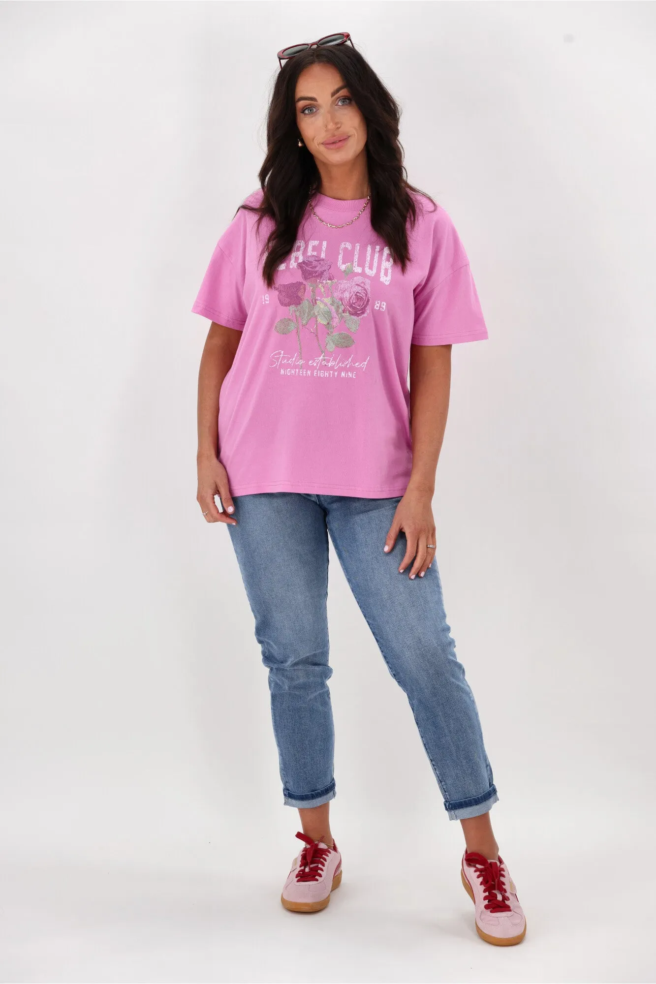Rebel Club Rose Thorn Tee Pink Violet sold by Shine On product image thumbnail 3