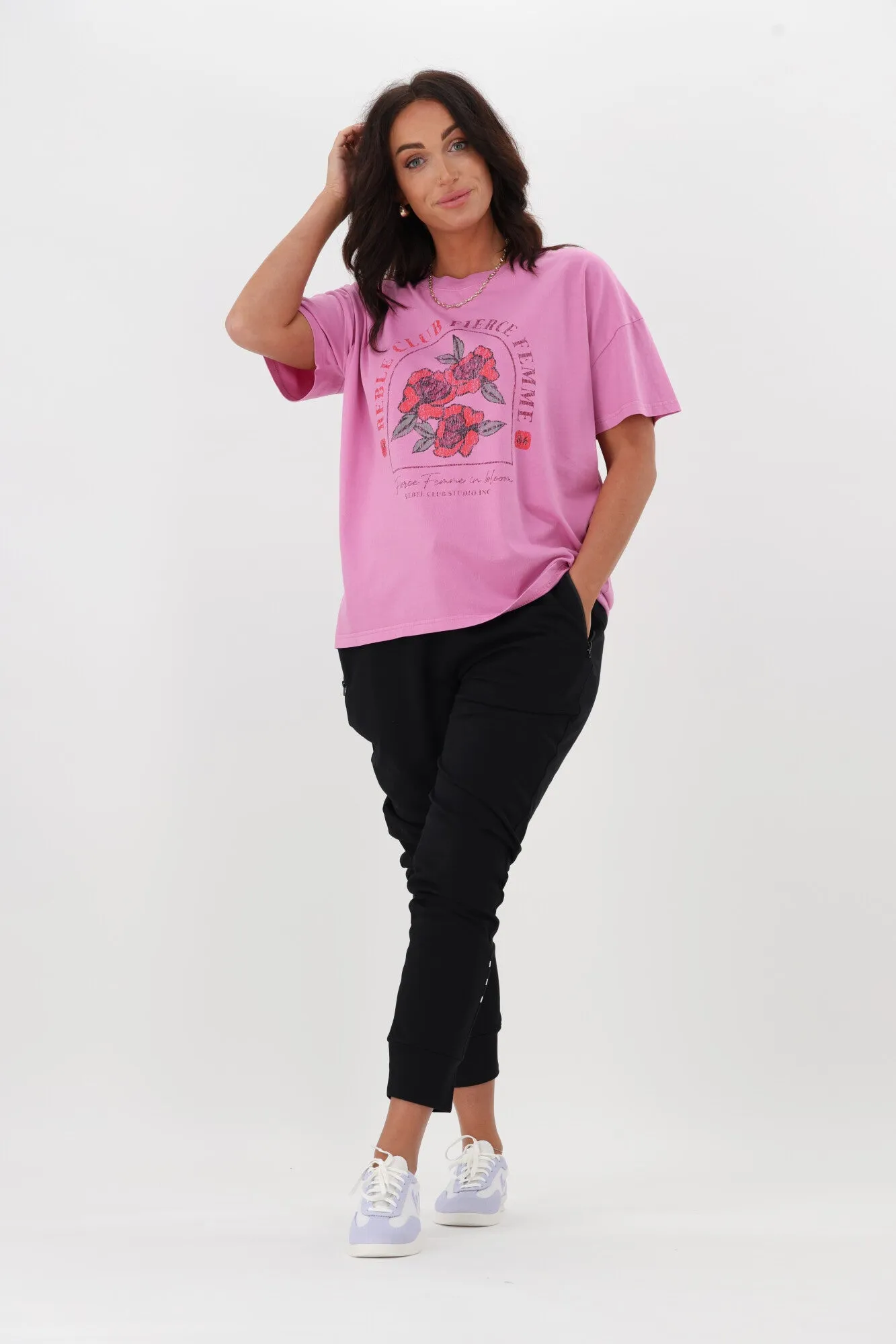 Rebel Club Fierce Rose Tee Pink Violet sold by Shine On product image thumbnail 4