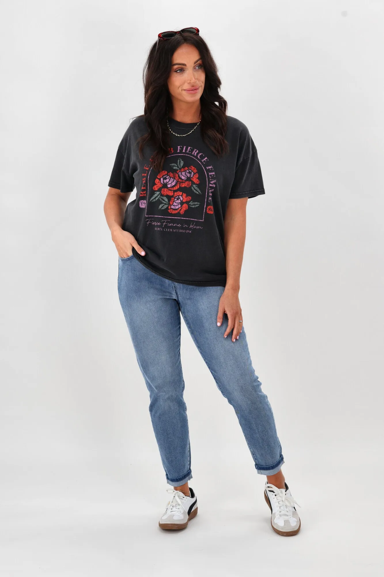 Rebel Club Fierce Rose Tee Black sold by Shine On product image thumbnail 4