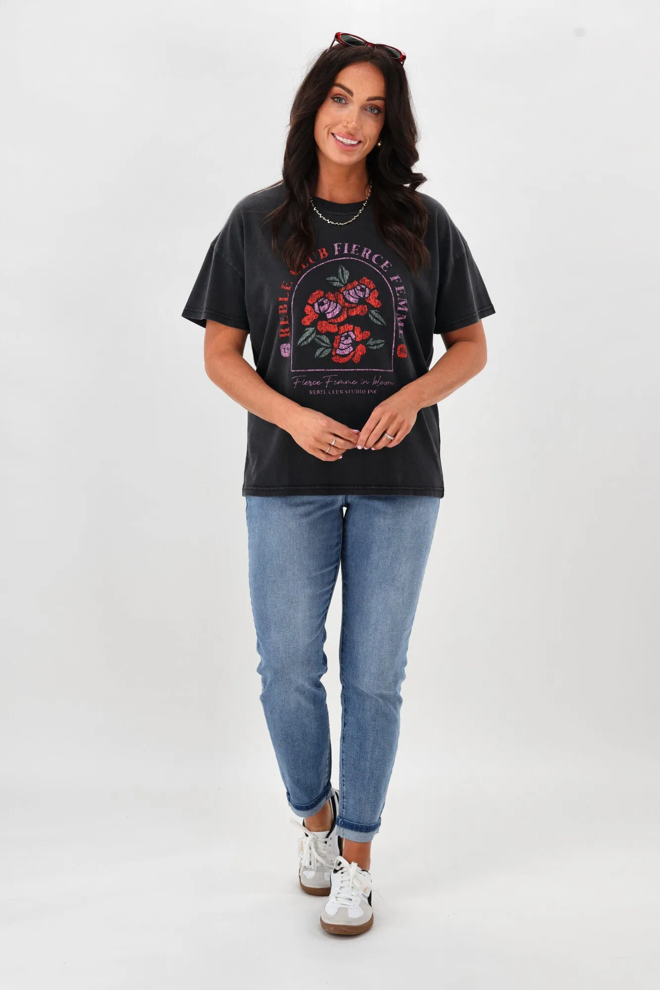 Rebel Club Fierce Rose Tee Black sold by Shine On product image thumbnail 3