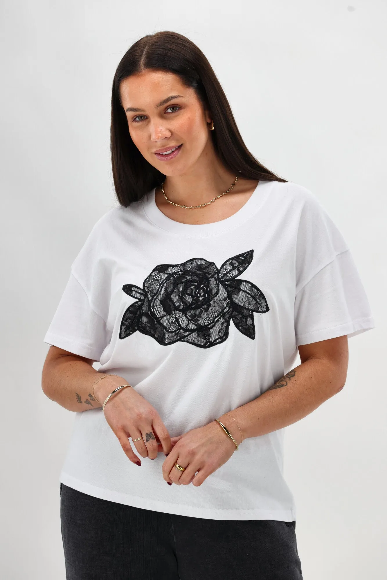 Rebel Club Rose Tee White sold by Shine On product image thumbnail 2