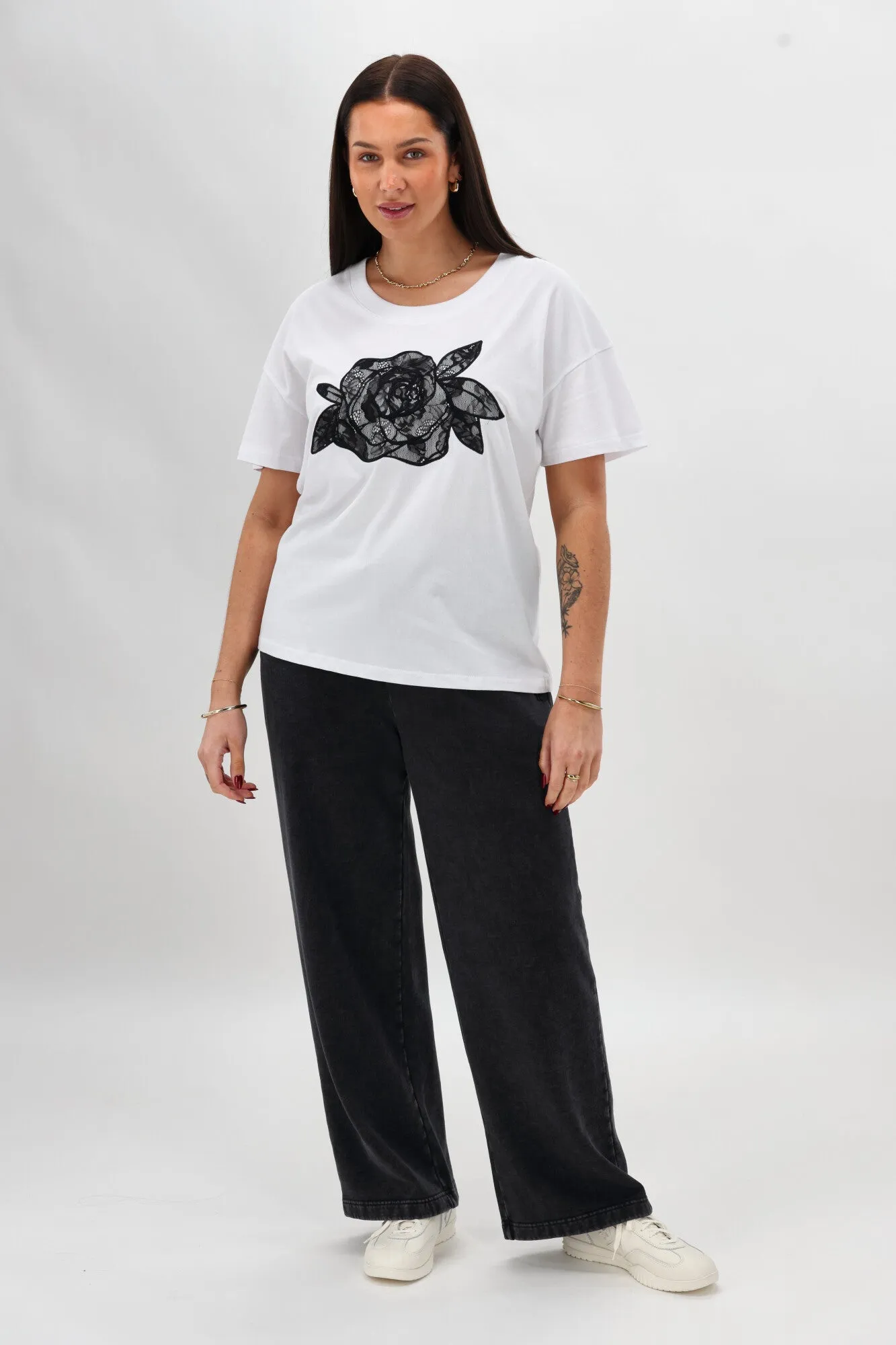 Rebel Club Rose Tee White sold by Shine On product image thumbnail 5