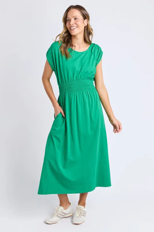 Elm Nelle Midi Dress Pine Green sold by Shine On