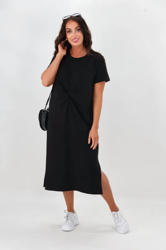 Shine On Essentials Twist Dress Black sold by Shine On