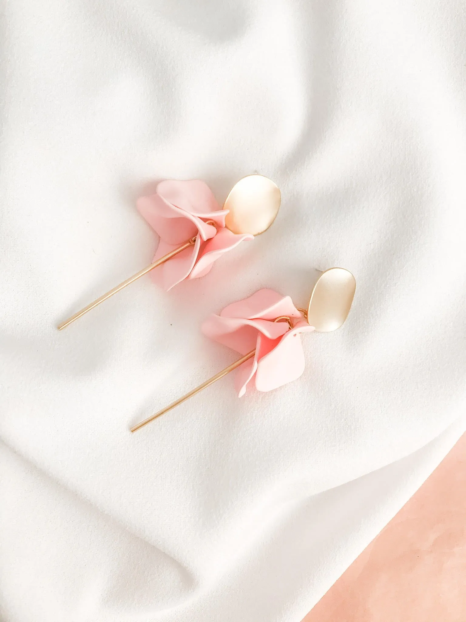 Willow Collective Flora Dangles Gold Pinky Nude sold by Shine On